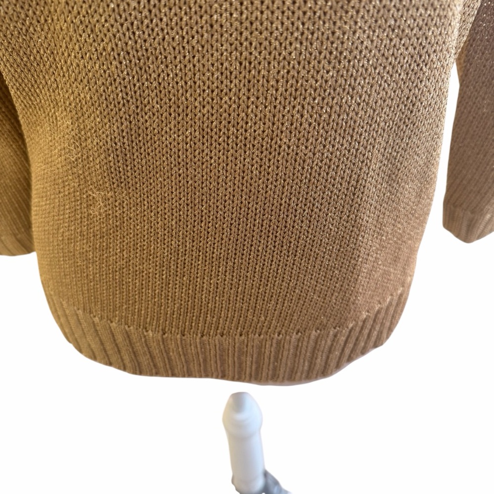 Lauren Ralph Lauren Metallic Gold Turtleneck Sweater MP - Picture 5 of 7
